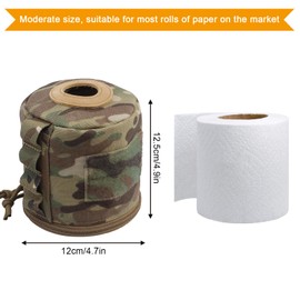 AOUTACC Tactical Roll Paper Storage Bag,Toilet Roll Paper Storage Holder with Molle Mounting Strap,Tissue Cover Organizer for Outdoor Camping,Hiking,Tactical Game-MC03