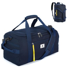 SKYSPER Men's 40L Small Travel Bag Gym Bag Sports Bag with Shoe Compartment and Wet Compartment for Gym, Sports, Travel, Swimming Pool, navy, Unisex