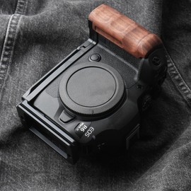 RYDSCAM Real Wood Camera Grip, Compatible with Canon EOS R6 Mark III Cameras, L-Shaped Quick Release Plate, Unique Anti-Slip Finger Groove, Ultra Fine Fibers, Premium Precious Wood, Wood Handle