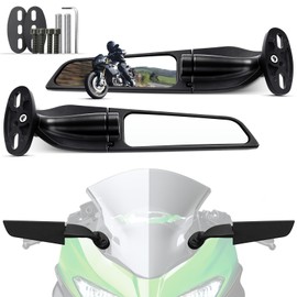 Benlari Motorcycle Rear View Mirrors, Large Size Racing Motorcycle Side Mirrors, Stealth Mirror Fit for Honda CBR300R CBR500R CBR600RR CBR1000RR, Kawasaki Ninja 300 400 650, Suzuki, Yamaha, Ducati