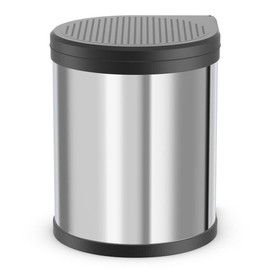 Hailo Compact-Box M Trash Can, 4 Gallon, Lid-Lift, Small Kitchen Bin, Stainless Steel