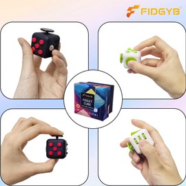 FIDGYB 2PCS Cube Fidget Stress Relief Toy for Adults & Kids, Smooth, Quiet Sensory Toy for Anxiety, Focus & ADHD Idea[BR+WG][2PCS]