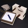 COAI Stainless Steel Box Chain Sodalite Blue Stone Necklace for
