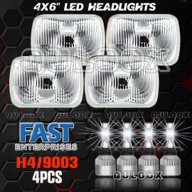 QULOOX Fit Chevy C10 Pickup truck 1981-1986 DOT 4PCS 4x6" LED Headlights Hi/Lo Beam DRL