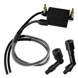 Caltric Ignition Coil w/ Spark Plug Caps 23" Wire for Kawasaki Vulcan 1600 2003-2008