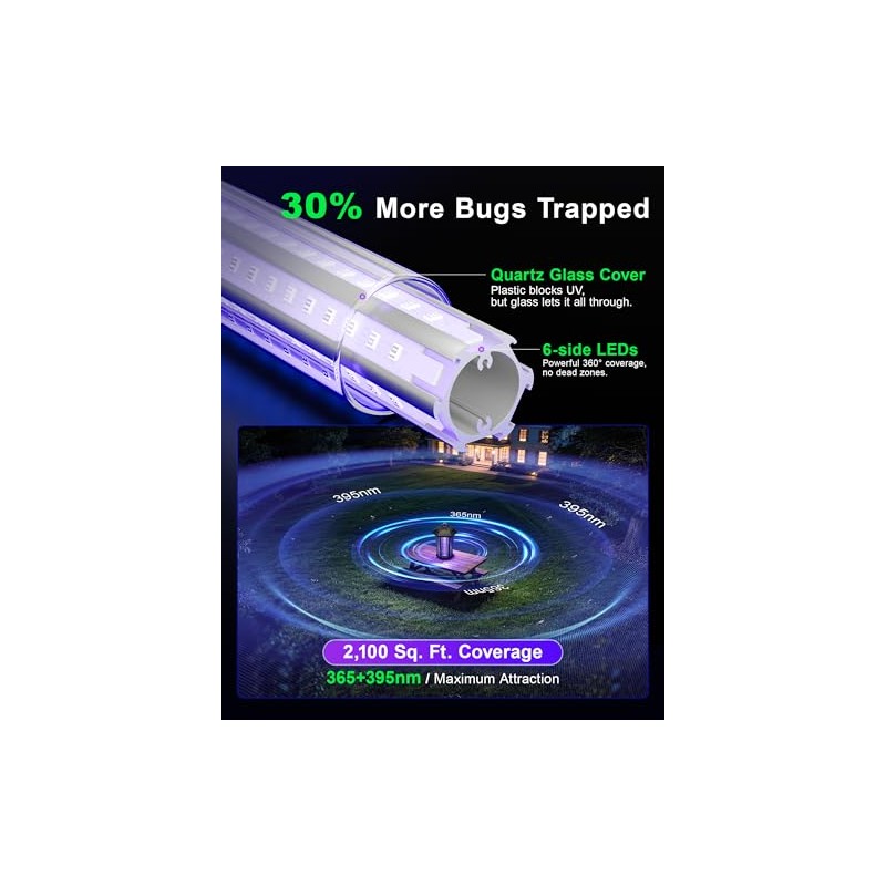 WowCatch LED Bug Zapper Outdoor, IPX4 Weatherproof, Up to 50,000