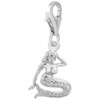 Sterling Silver Mermaid Charm with Lobster Claw Clasp, Charms for