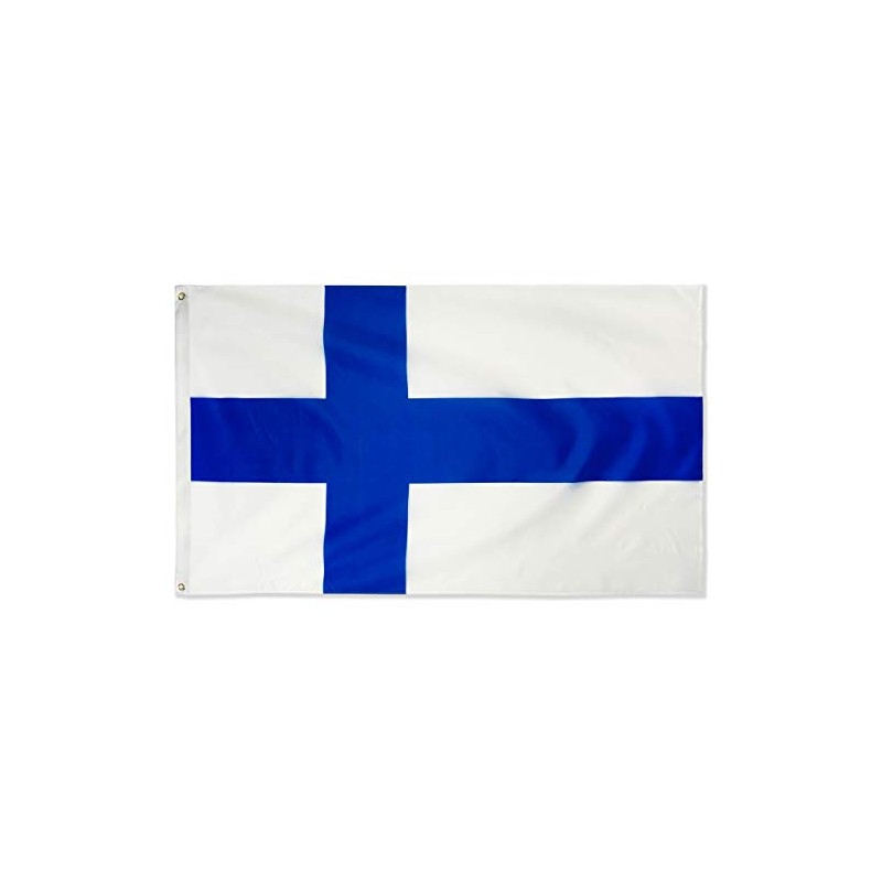 DANF Finland Flag 3ftx5ft Polyester Finnish National Flags with Brass