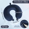 2 Packs Travel Pillow Cover Reusable Blue U Shaped Neck