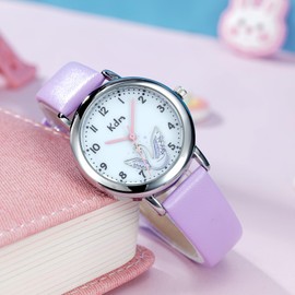 CIVO Kids Watch Analog Boys Girls Watches Leather Learning Time Watches Waterproof Children Purple Unisex-Kids Easy to Read for Ages 3-10 Kids Birthday Gifts