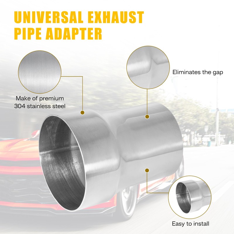 QYFNB 304 Stainless Steel Exhaust Adapter Connector, Universal Exhaust Pipe,
