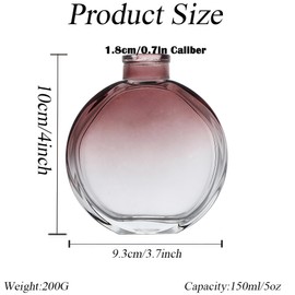 150ml Glass Diffuser Bottle Jar - Aroma Bottle, Round Essential Oils Container, Decorative Diffuser Jars for Home Fragrance Accessories (Brown)