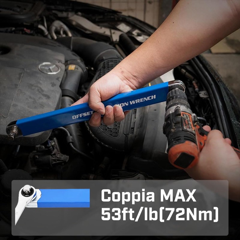 THIKPO Offset Extension Wrench with 1/2 Inch, 1/4 Inch and