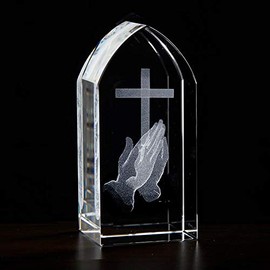 Christian Brands 1pc Praying Hands Etched Glass