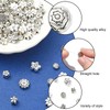 KitBeads 100Pcs 10 Styles Tibetan Flower Beads Antique Silver Floral