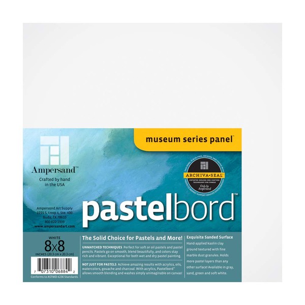 Ampersand Art Supply Pastel Painting Panel: Museum Series Pastelbord, White,