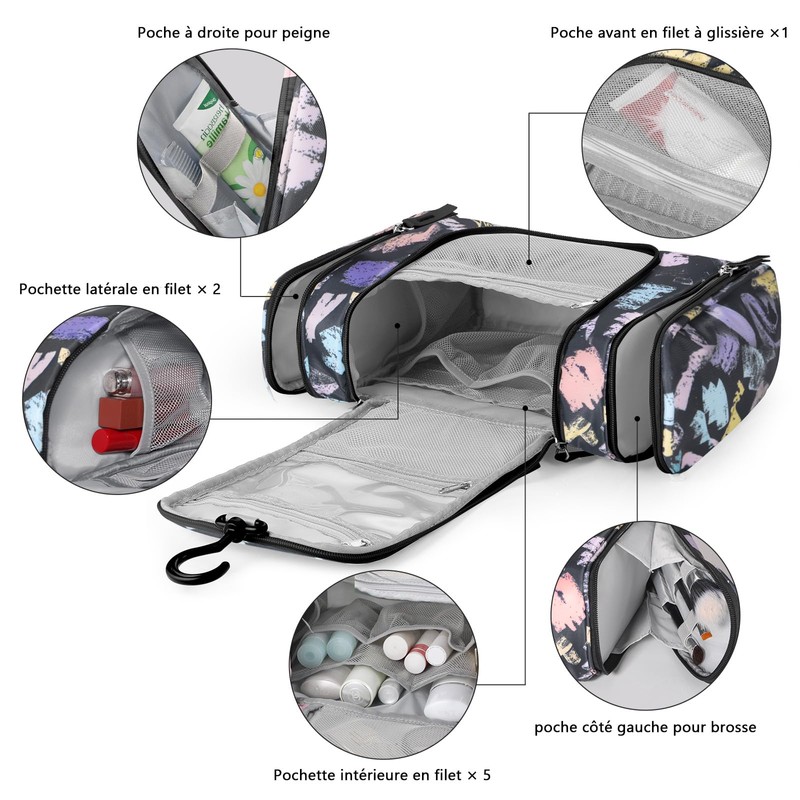 FOREGOER Large Travel Toiletry Bag Hanging Toiletry Bag for Men