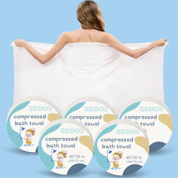 ERHAOG Compressed Towels Tablets 5 Pieces - 100 x 70