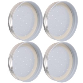BESPORTBLE 4pcs Bee Entrance Feeders Perforated Metal Mason Jar Lids Beehive Waterer Honey Bee Canning Feeder Beekeeping Supplies