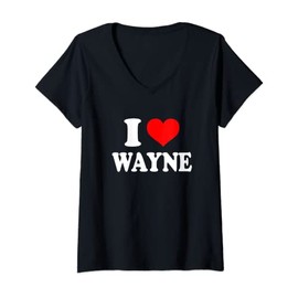 Womens Wayne - I Heart Wayne - I Love Wayne V-Neck T-Shirt