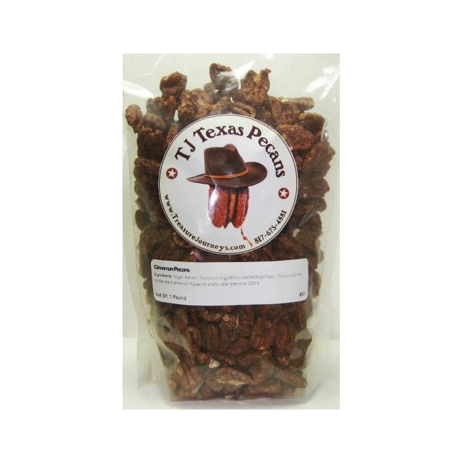 Cinnamon Sugar Coated TJ Texas Pecans - 16 Ounce Bag