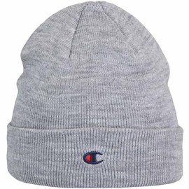 Champion Unisex-Adult Lifestyle Caps (806065) -Recycled Acrylic Knitted Yarn Embroiedered C-Logo Beanie Hat, Grey (EM021), One Size
