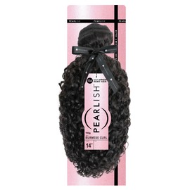 Sensationnel Pearlish bundle human hair - burmese curl deep pearl conditioned 15a soft remy beauty supply sew in or glue on bundles (18 inch, NATURAL/BLACK)