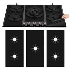 Hob Covers for Gas Cookers Gas Hob Cover 3PCS 52.8 * 26CM Gas Stove Cover Gas Range Protectors Gas Hob Mat Reusable Non-Stick Free Cutting High Temperature Resistant for Gas Cookers