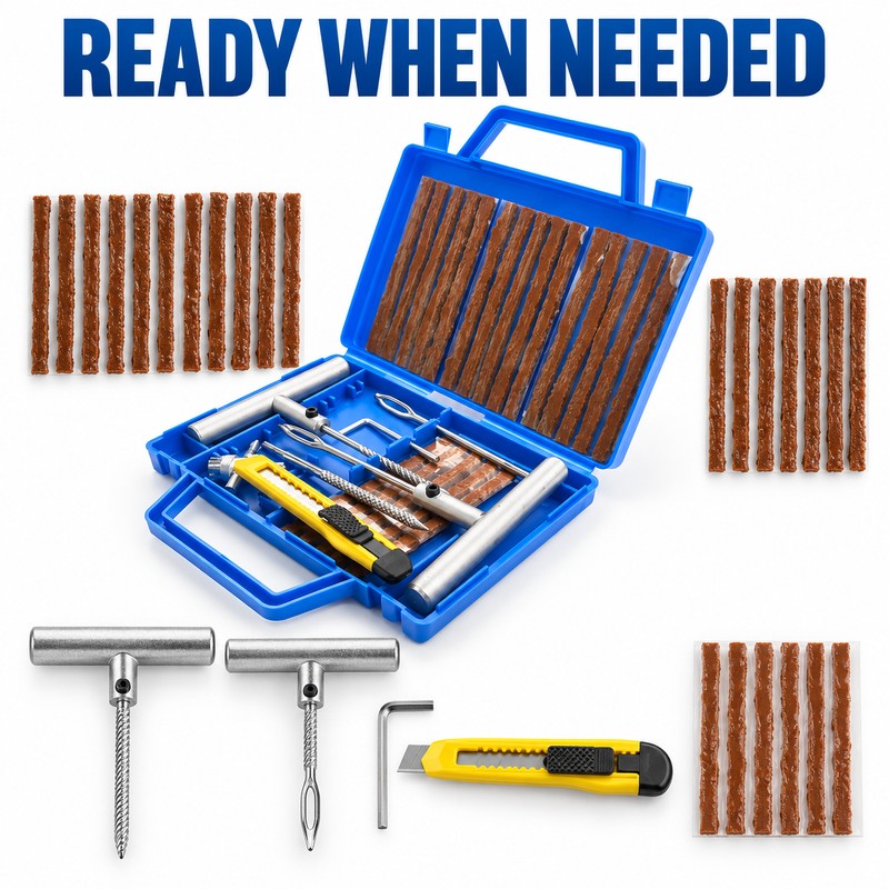 Car Tire Repair Kit 28-Piece – Puncture Repair Tools for