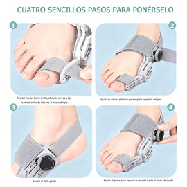 Corrector de Juanetes Para Hombre y Mujer Ajustable,Separador de Dedos Gris