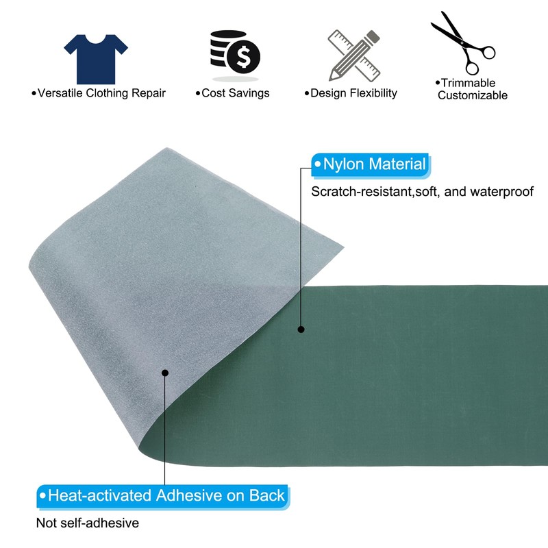 PATIKIL Nylon Fabric Patches Roll, Navy, 63x4 Inch, Waterproof, Iron-on,