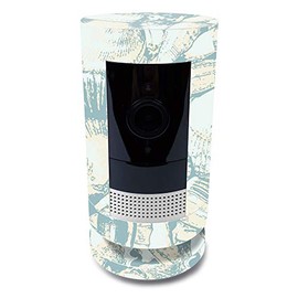 MightySkins Skin for Ring Stick Up Cam Battery - Blue Seashells | Protective, Durable, and Unique Vinyl Decal wrap Cover | Easy to Apply, Remove, and Change Styles | Made in The USA