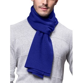 WANYING Winter Autumn Men's Scarf Knitted Wool Scarf Warm and Soft Easy Chic Gentleman - 180 × 30 cm Plain Saphir Blue