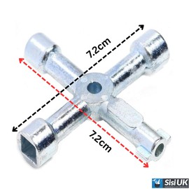 4 Way Multifunctional Utility Key Metal Silver Multi Utility Key for Electric Water Gas Metre Box Cupboard Cabinet Opening 1 Pack