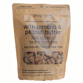 Dexypaws Banana, Oat & Peanut Butter Dog Biscuits - 12oz Bag, Pet Treats, Natural Simple Ingredients, Snack-Training-Reward, Fiber & Potassium Rich