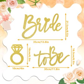 JarThenaAMCS - Letrero de fieltro de novia para telón de fondo con purpurina dorada para despedida de soltera, compromiso, boda, fiesta, decoración de arco, decoración de pared