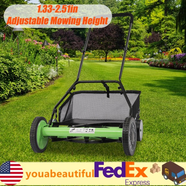 Unbranded 9 Gears 20 Inch Manual Hand Push Grass Cutter