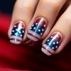 4th of July Press on Nails Extra Short Fake Nails
