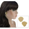 Gold Tone Plain Classic Love Heart Smooth Rounded Clip On
