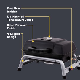 Charbroil 1-Burner Portable Propane Gas Grill, Black – 17402049
