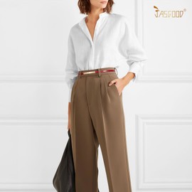 JASGOOD Women's Skinny Leather Belt Patent Thin Waist Belt for Dress with Metal Buckle