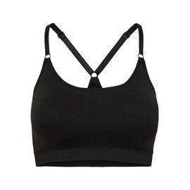 ONLY Damen Sport BH ohne Bügel | Schmale Träger Nahtloser Bustier Bra | Herausnehmbare Cups Crop Top ONPLEA, Farben:Schwarz, Größe:40