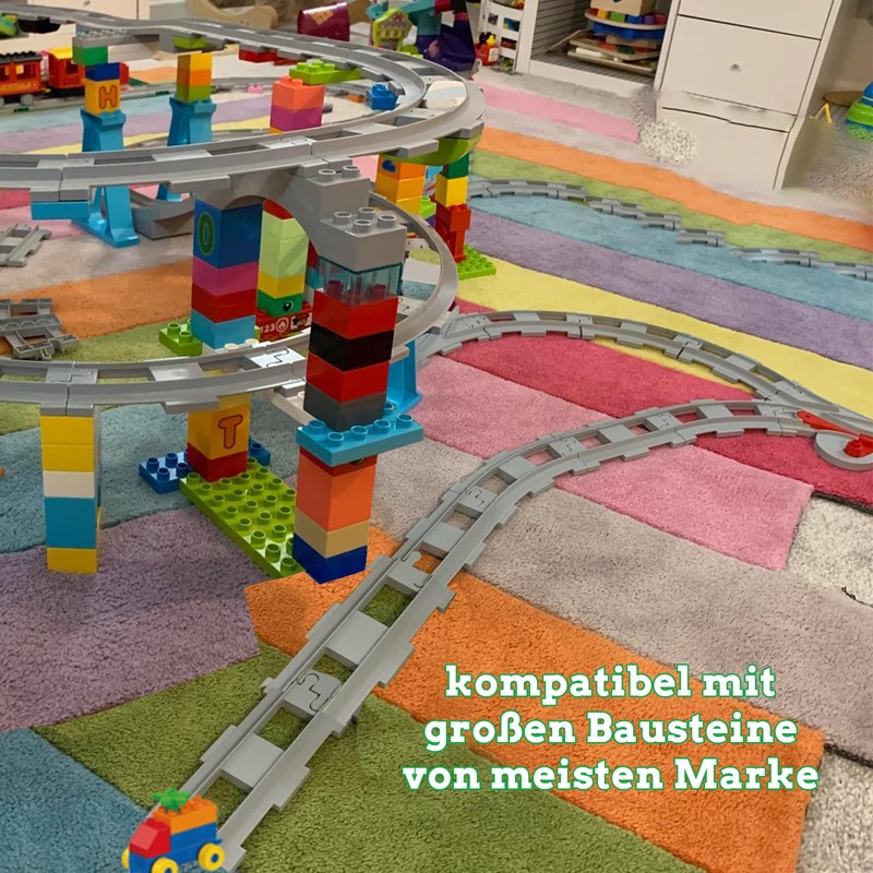 Cabeeskii Building Blocks Train Rails Set, Toy Railway Rails, Consisting