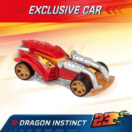 T-RACERS MIX´N RACE Fire Launcher Truck – Launcher truck with fire details. Includes 1 exclusive T-Racers vehicle - press the trigger to launch. Compatible with other T-Racers Mix ´N Race