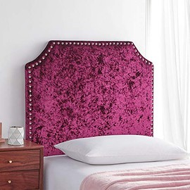 DormCo Bevel Tacked Plush Headboard - Velvet Crush Burgundy