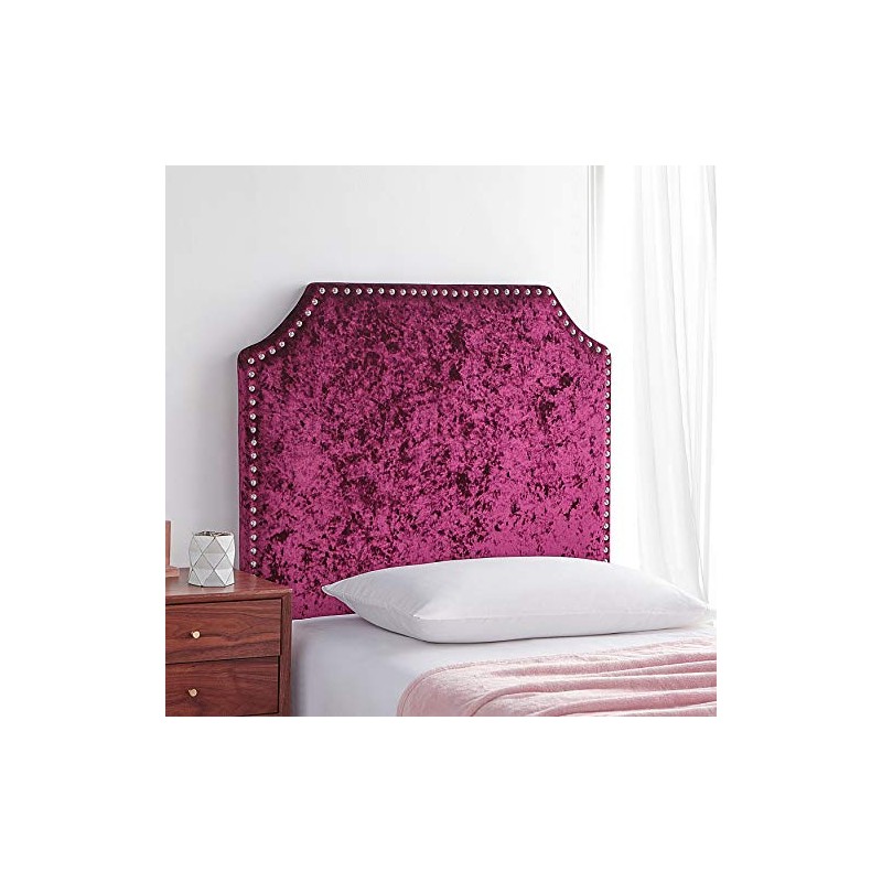 DormCo Bevel Tacked Plush Headboard - Velvet Crush Burgundy