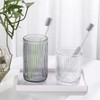 Gaolinci 2 Pcs Glass Tumbler Cup,Toothbrush Holder, Bathroom Cups, 10