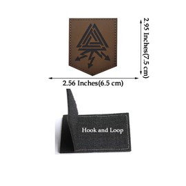 2 PCS AliPlus Viking Valknut Patches IR Infrared Reflective Patches Laser Cut Patches Tactical Morale Patch Hook and Loop(Brown)