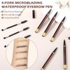 2PCS Microblading Eyebrow Pencil with Eyebrow Brush, Light Brown Eye-brow