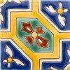 Casablanca Market MT032 Mediterranean Ceramic Malta Decorative Tile, Blue/Yellow